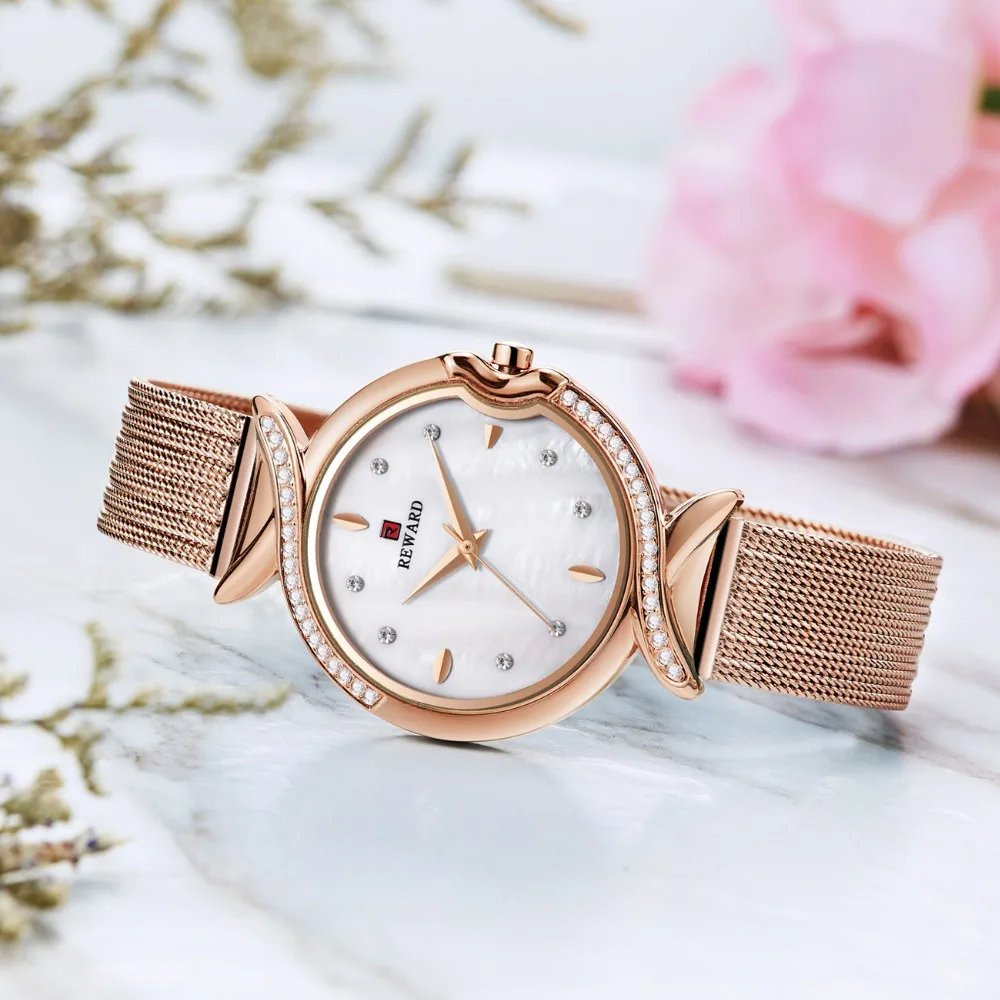 

REWARD Women Watches Fashion Luxury Diamond Watch Women Reloj Mujer Lady Quartz Watch Dress Wristwatch Women's Watch 2019 Saat