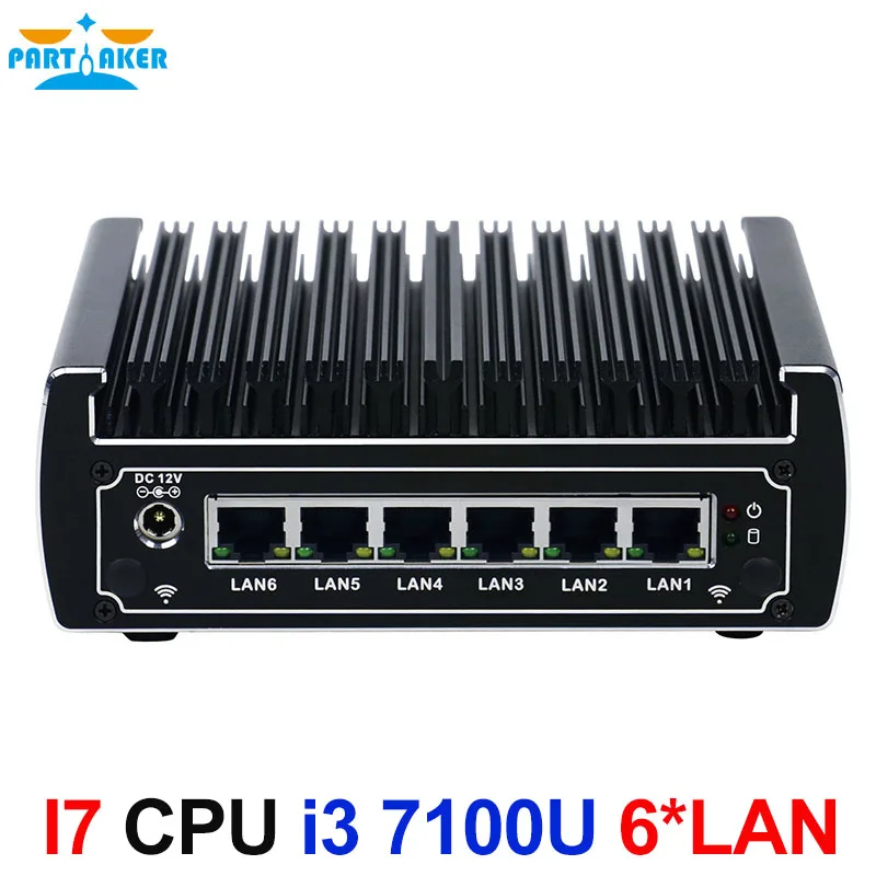 6 Ethernet LAN безвентиляторный pfsense Мини ПК Intel kabylake core i3 7100u DDR4 ram AES NI linux сервер