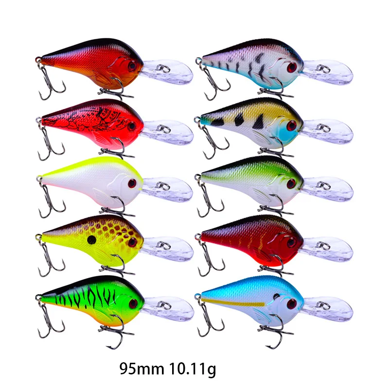 1 плавающий ПК Глубокий Дайвинг Crankbait рыболовные приманки 10 г/11 г 95 мм Иска