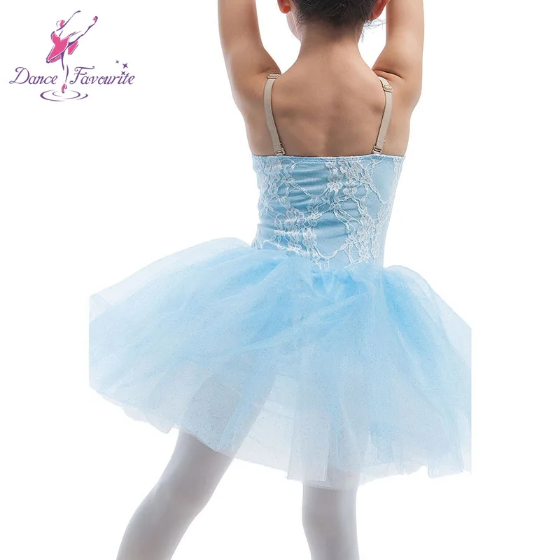 New Pale blue Spandex Bodice Ballet Tutu Women/Child Stage Performance/Competition Costume Ballerina Professional Dance Dress |