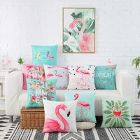 flamingo printed cushion cover summer style pillow cover decorative pillowcase for home sofa throw pillows car pillowcase