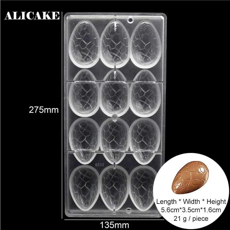 

3D Chocolate Egg Mould Polycarbonate Plastic Magic Easter Egg Bakeware Bakery Baking Pastry Tools for Chocolate Form Tray Molds