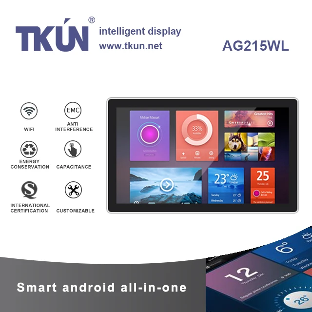 TKUN 21 5 дюймовый емкостный многосенсорный аппарат все в одном android одном. AG215WL|Мини