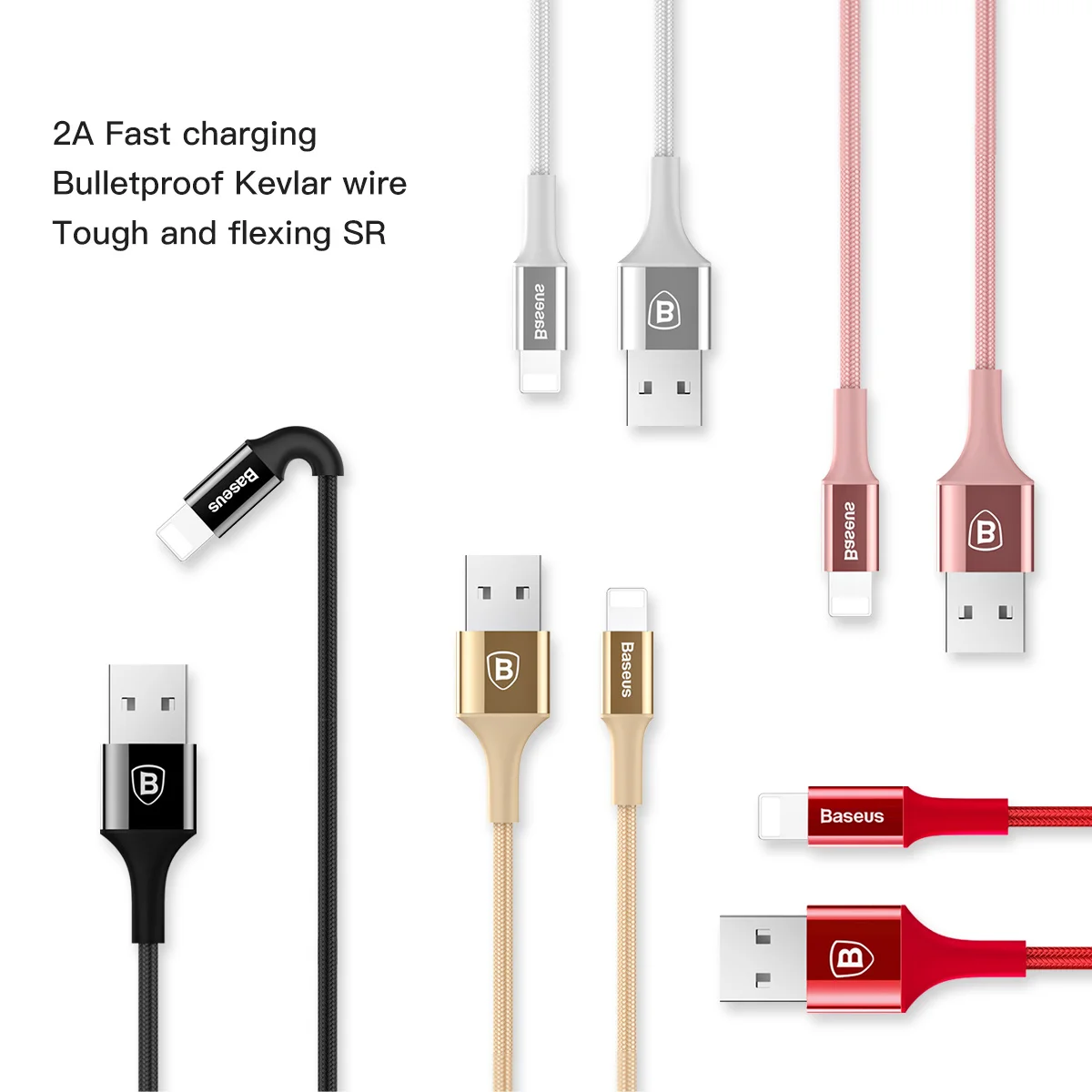 Usb-кабель Baseus Lighting для iPhone X XS Max XR 8 7 6 6s Plus 5 5S SE iPad, шнур для быстрой зарядки и передачи данных, кабели для мобильных телефонов