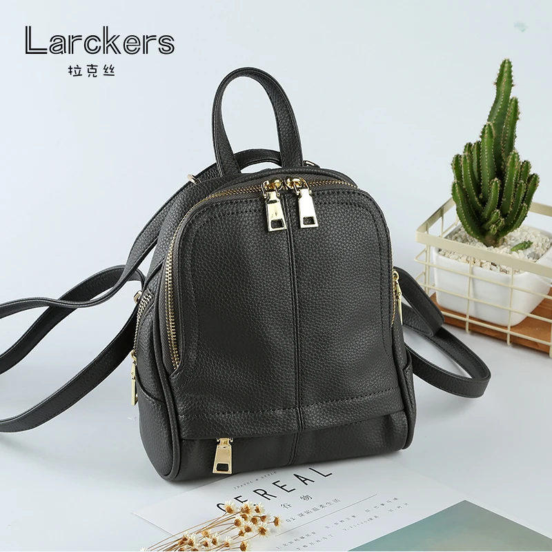 Женский рюкзак на молнии небольшого размера модная однотонная сумка из