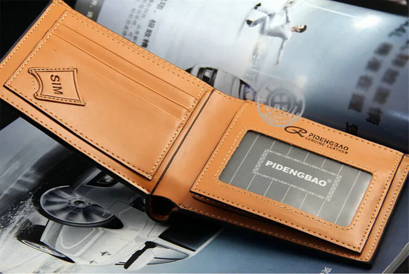 Two pocket cards pleated clutch purse 2014 new fashion hot atmosphere simple PU leather wallet for men | Багаж и сумки