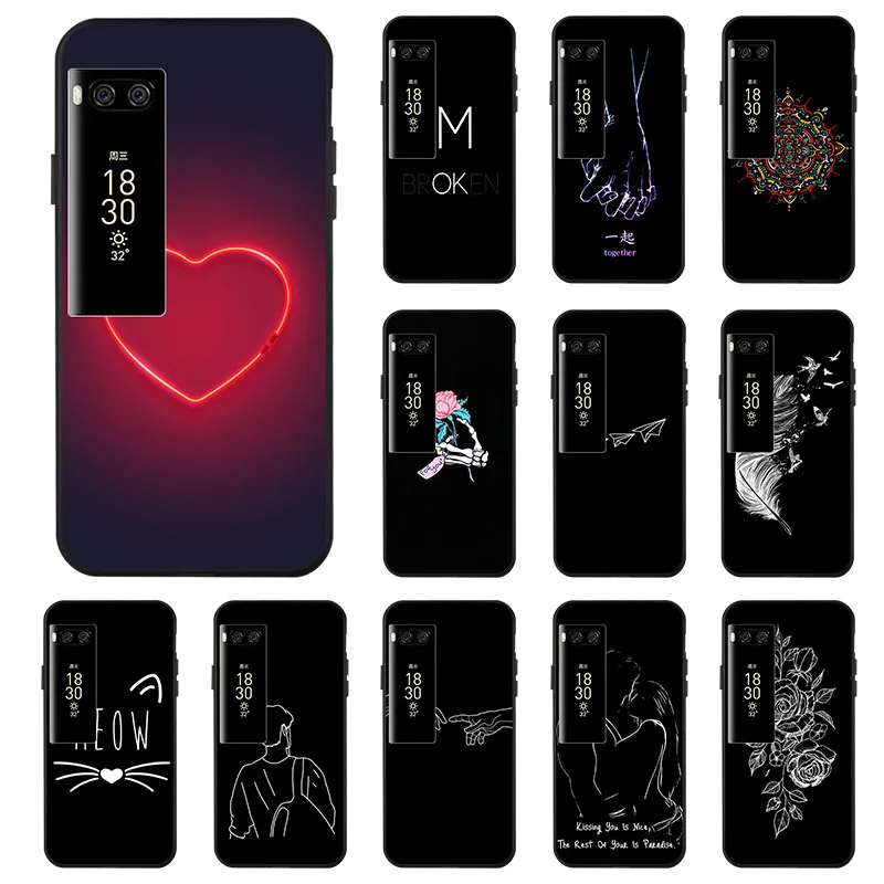 Чехол для Meizu Pro 7 мягкий силиконовый чехол Pro7 задний телефона черный с