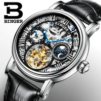 switzerland binger watches men luxury brand tourbillon relogio masculino water resistant skeleton mechanical clock b 1171 3