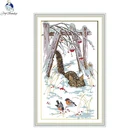 Joy Sunday Снежный котенок Счетный крест 11CT 14CT DMC DIY Набор для вышивки крестом для домашнего декора рукоделие оптовая продажа