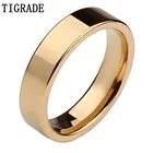 TIGRADE Золотое мужское кольцо из карбида вольфрама 6 мм полированный женский свадебный браслет унисекс обручальные кольца для пары удобная посадка