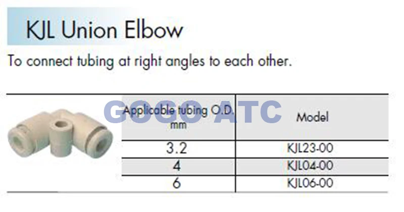 SMC type High quality fittings KJL23-00 O.D 3.2mm thread Union Elbow one-touch mini pneumatic | Строительство и ремонт