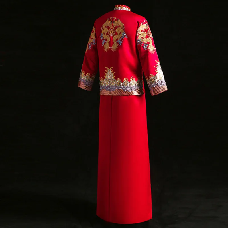 Красный Жених винтажный свободный Cheongsam традиционное китайское свадебное платье