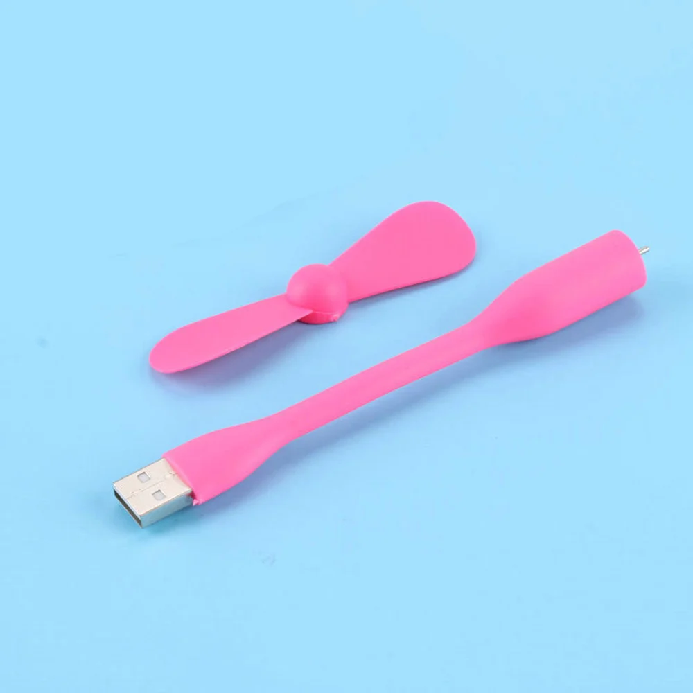 Розовый Милый портативный гибкий мини USB вентилятор гибкие Сменные гаджеты низкая мощность для банка питания ПК ноутбук - Цвет: Розовый