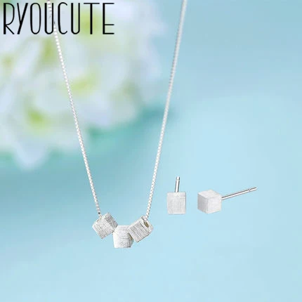 RYOUCUTE модные свадебные ювелирные наборы для невесты серебряный цвет куб коробка