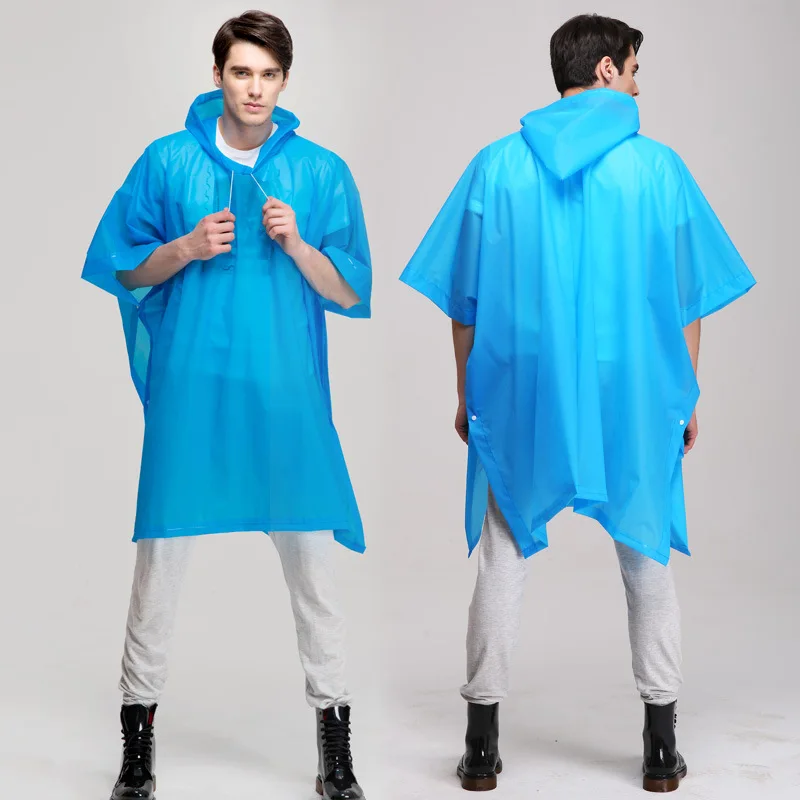 2016 NEW Safety Raincoat With Hood For Men And Women Outdoor Rainwear Waterproof Poncho Over Knee Length Rain Coat | Дом и сад
