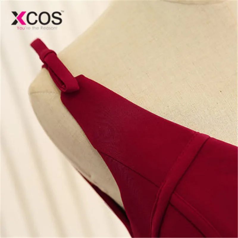 XCOS Free Shipping Burgundy Satin Long Bridesmaid Dresses 2018 New Fashion Wedding Party robe Formal dress | Свадьбы и торжества