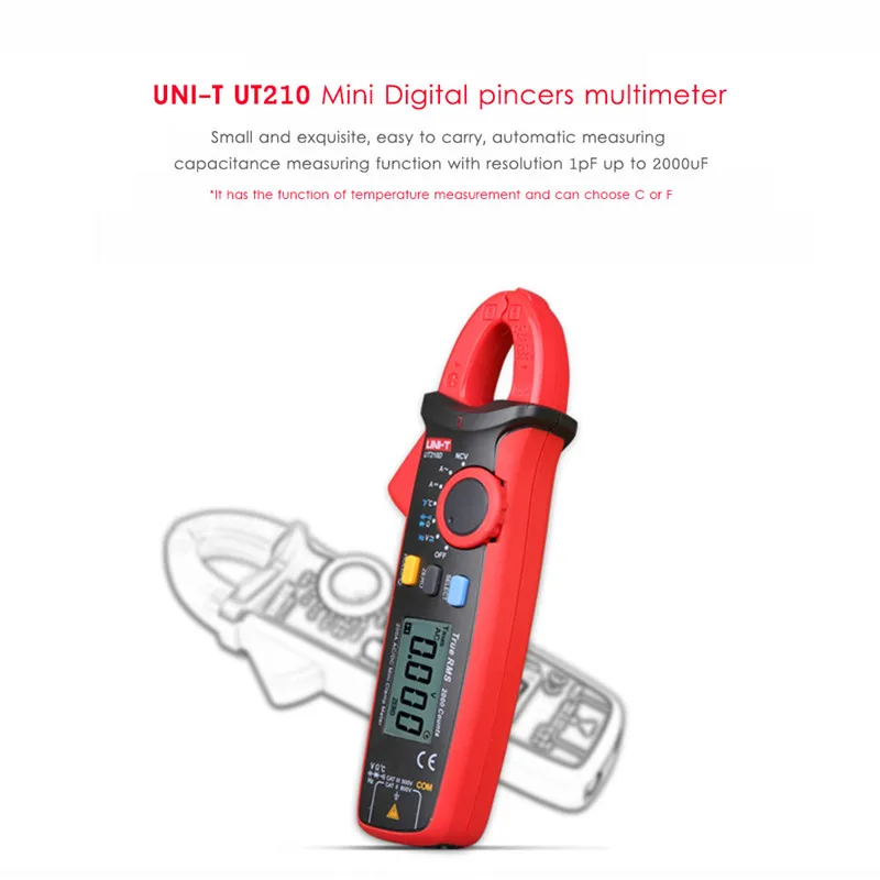True RMS UNI-T UT210A/B/C/D/E мини мультиметр Цифровой мультиметр dc voltimetro amperimertro UNI T UT 210E dc зажим мультиметр