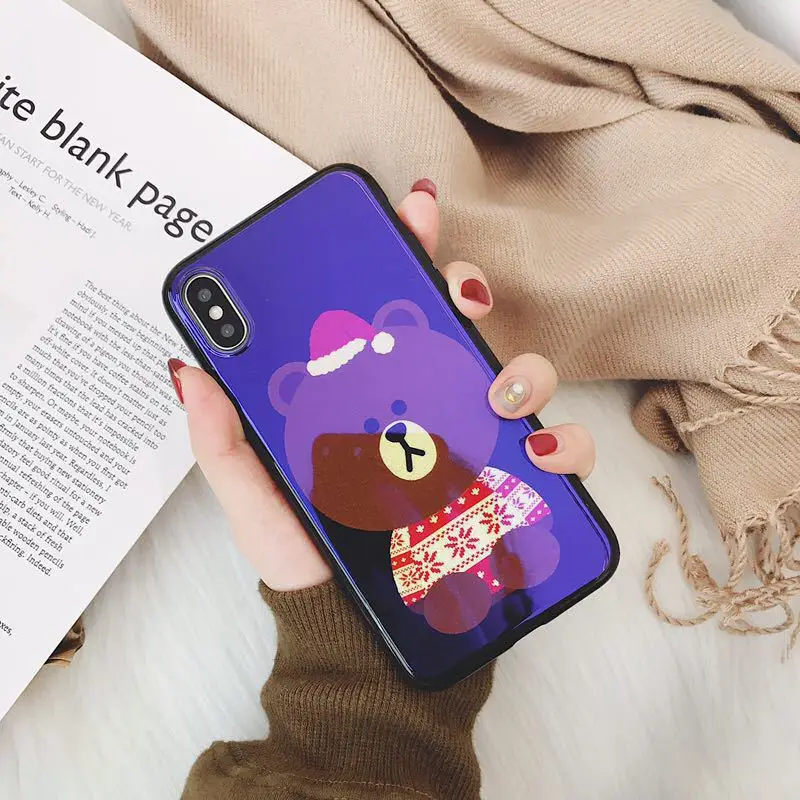 Новая модель чехла для телефона подходит Apple 6 7 8 Plus X Blue Ray мультфильм мягкая