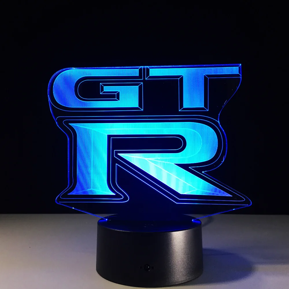 3D светодиодный светильник GTR для спальни ночник 7 цветов с Usb датчиком движения