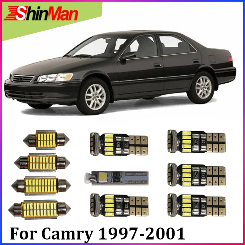 ShinMan 8x Error Free LED CAR Light Car LED Interior Car lighting For Toyota Camry LED Interior Light kit 1997-2001Accessories