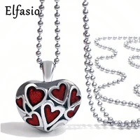 cremation red hearts keepsake memorial urn stainless steel pendant necklace chain womens jewelry up024