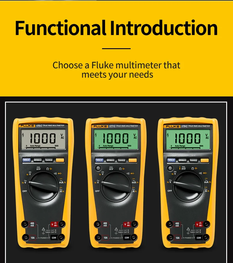 Цифровой мультиметр Fluke F175C, высокоточный автоматический портативный мультиметр