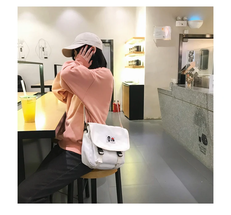 Парусная Сумка Женская Студенческая Корейская Harajuku сумка на плечо ретро сумка почтальона японская мягкая мультяшная сумка почтальонка