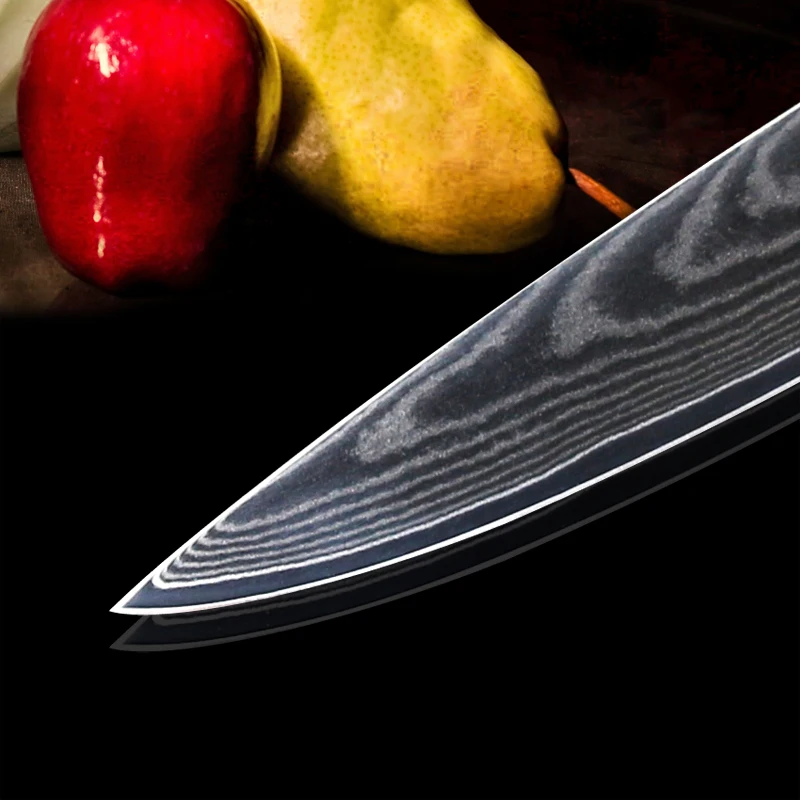 Sunnecko 8 &quotдюймов Slicer Кухонные ножи японский VG10 Дамаск Сталь острое лезвие Пособия