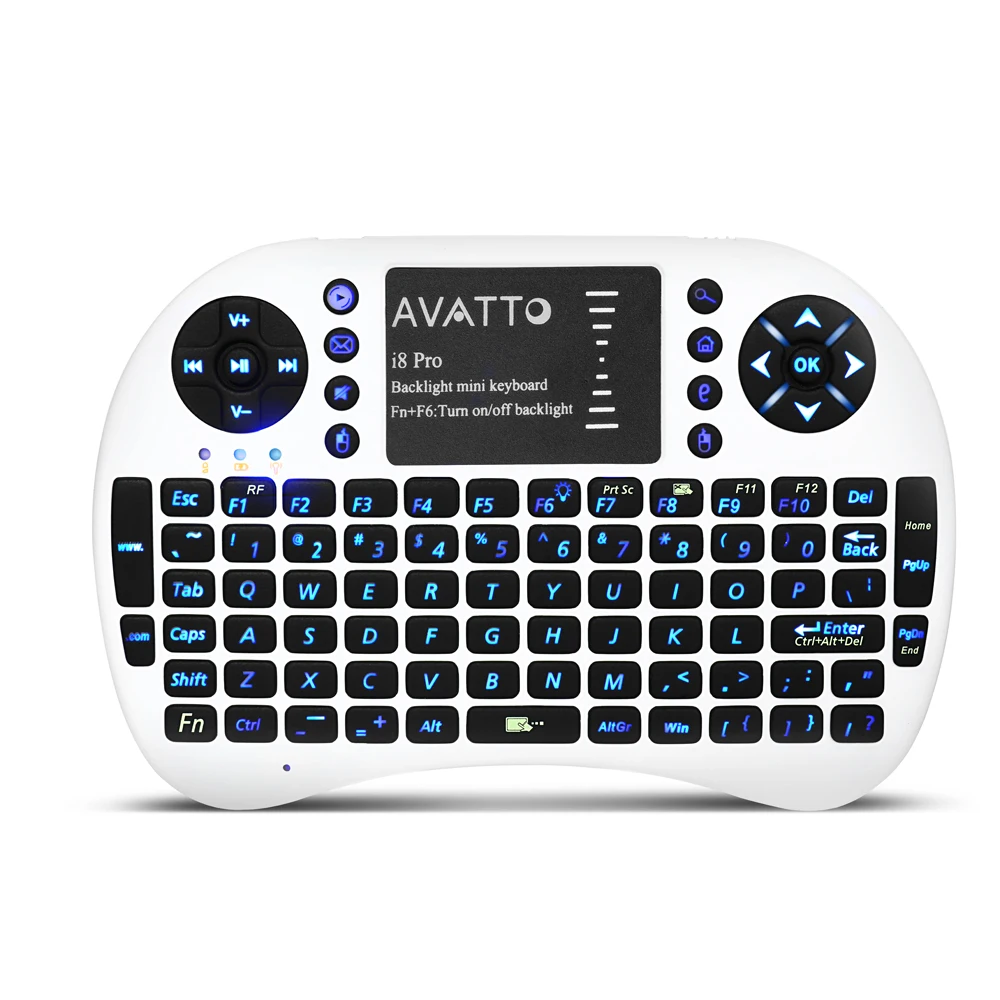 [Avatto] Русский/Английский с подсветкой i8 Pro мини клавиатура 2.4 г Беспроводной