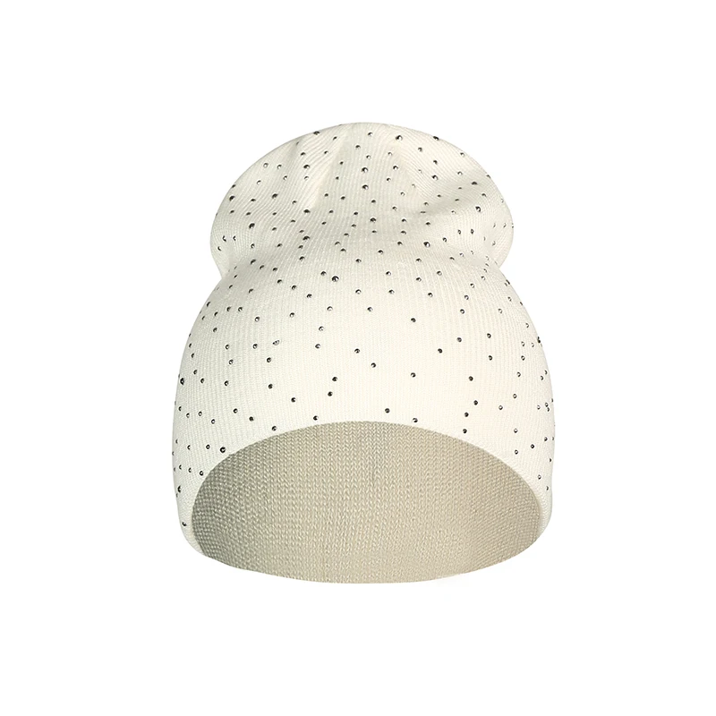 Модные женские шапочки со стразами сезон осень-зима Стильная шапка ушные