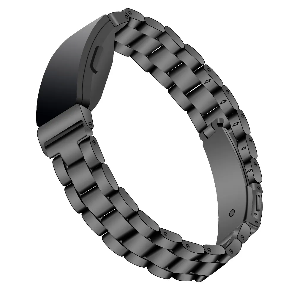 Черный Черные Аксессуары для умных часов для Fitbit Inspire HR, сменный ремешок из нержавеющей стали, браслет, ремень для Fitbit Inspire lady - Цвет: Черный