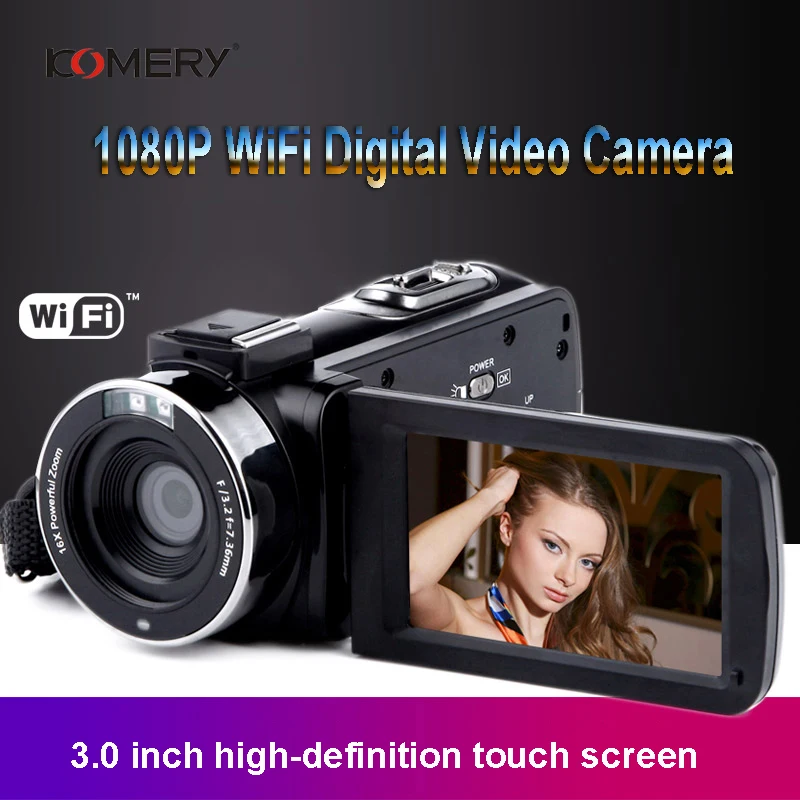 KOMERY Z11 видеокамера 2 7 k 16X цифровой зум 3 0 дюймовый сенсорный экран WIFI 30MP