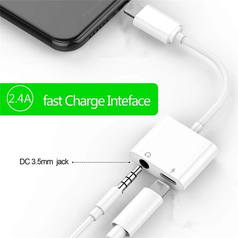 2 в 1 зарядное устройство для наушников разветвитель адаптер Apple IPhone X 10 7 8 9 Plus 3 5 мм