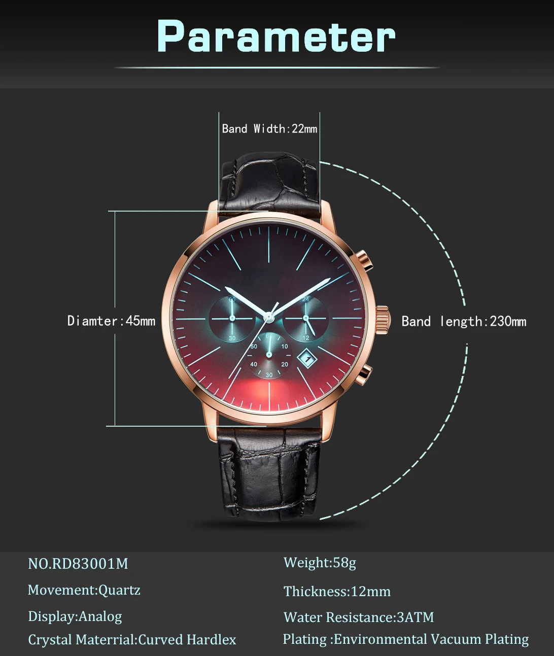 K4500-7 Dad To My Son Роскошные модные часы для отдыха 30 м водонепроницаемые часы с гравировкой календарь 24 часа секунды Dail аналоговые Мужские часы