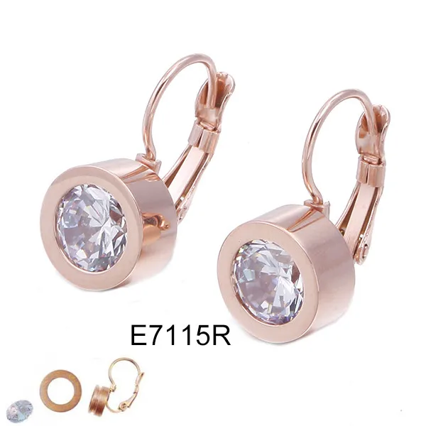 Женские серьги подвески из нержавеющей стали 316L с фианитом|cubic zirconia drop earrings|cubic