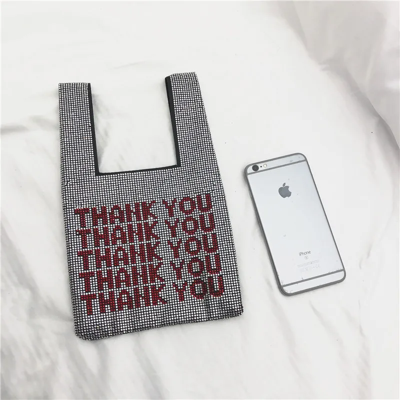 Thank You сумки с пайетками Женские Маленькие Сумки Хрустальный Bling модные женские сумки-ведро жилет блестящие сумочки для девочек бренд