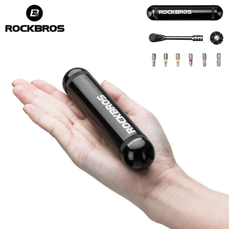 ROCKBROS 6 в 1 Трещоточный ключ велосипедный EDC инструменты CR-MO стальной динамометрический ключ инструменты для ремонта велосипеда отвертка EDC многофункциональные инструменты