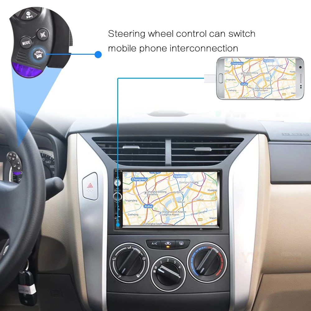 Автомагнитола Camecho 7 &quotHD 2 Din автомобильное радио Coche рекордер сенсорный экран