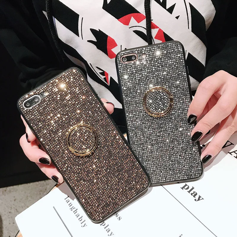 Роскошный блестящий винтажный Чехол винного цвета с подставкой для iPhone 7 7Plus 8 6s 6