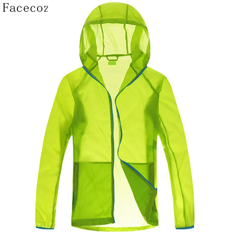 Куртка Facecozy мужская летняя быстросохнущая для кемпинга однотонная прозрачная