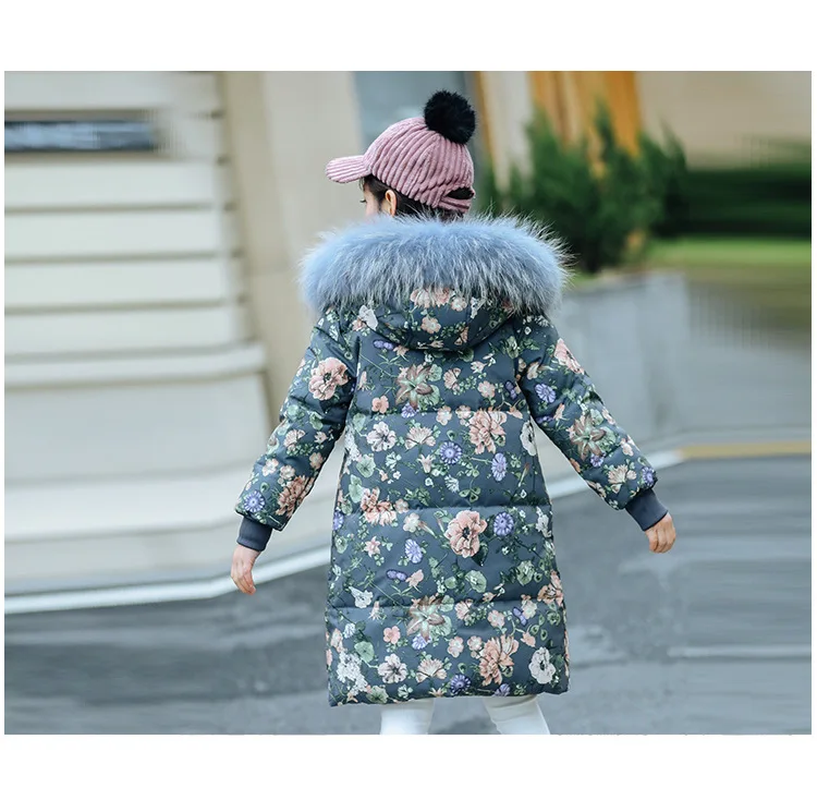 Зима 2019 теплые пуховики для девочек парки Детская верхняя одежда с меховым