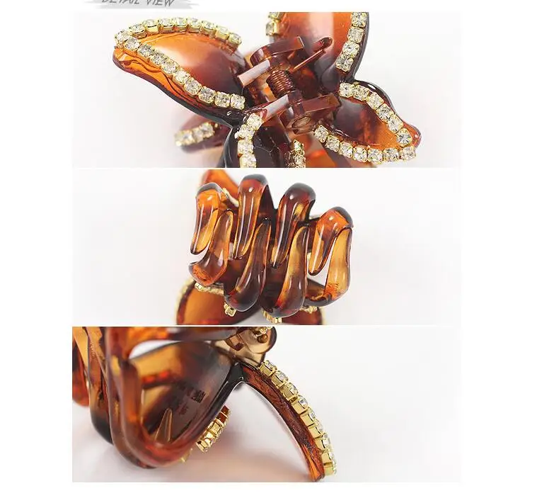 Hot Sale Women Butterfly rhinestone Hair Claws ladies Fashion Leopard Hair Clips Hair Female Girls Claws Hairpin hair Accessorie