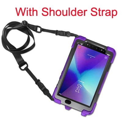 purple Чехол для samsung Galaxy Tab Active 2 SM-T395 SM-T390, поворотный на 360 градусов ремешок/подставка+ плечевой ремень защита от падения - Цвет: purple