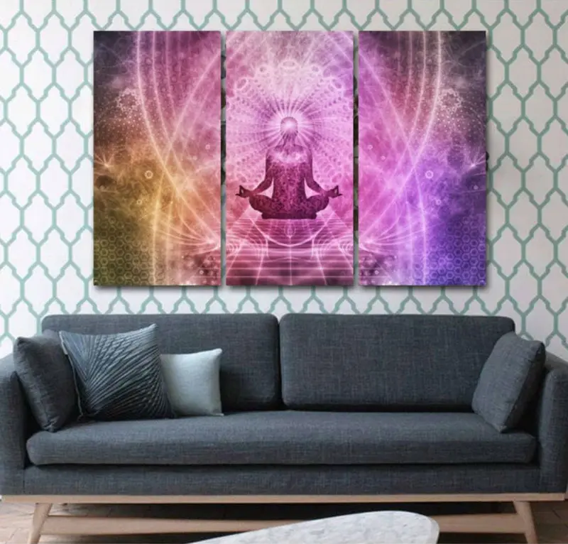Рамку 3 шт. художественный принт чакры холст картины печати картина маслом на