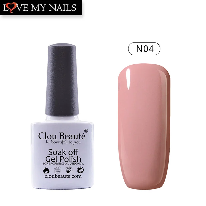 Clou Beaute, 10 мл, замачиваемый Гель-лак для ногтей, горячая Распродажа, телесные цвета, зеленый, розовый, красный лак для ногтей, Гель-лак для ногтей, долговечный дизайн ногтей - Цвет: N04