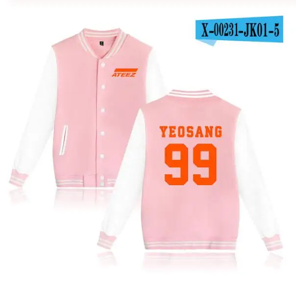 014 KPOP ATEEZ альбом Hongjoong Seonghwa Yeosang San Mingi Wooyoung бейсбольная форма на молнии Женская флисовая куртка мужская толстовка с капюшоном - Цвет: 014