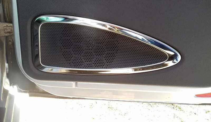 4pcs stainless steel door speaker stereo sound cover decorative moldingtrims for Lada Granta Kalina 2