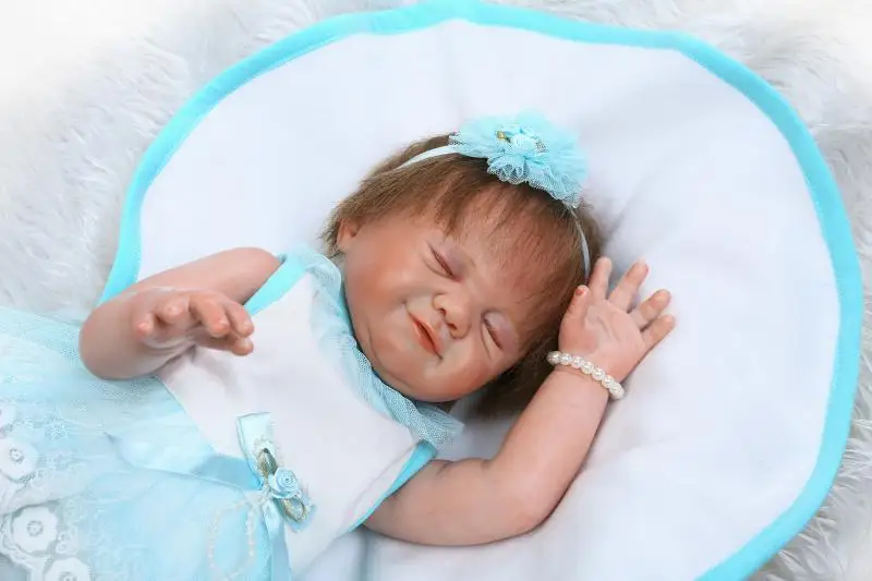 20&quot50cm Full Silicone Reborn Babies Dolls closed eyes stylish classic babydoll Xmas Birthday Gift Present Bathe Toy | Игрушки и