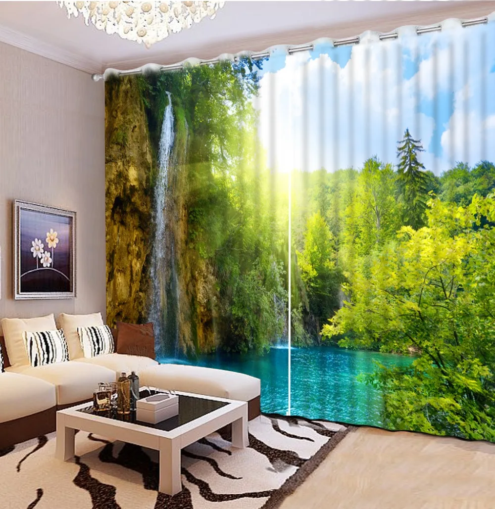 Custom any size custom photo bedding window curtain living room nature landscape patterns | Дом и сад