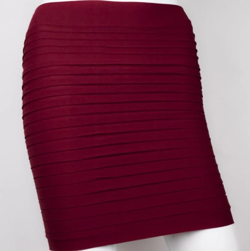 D010 Burgundy Самая дешевая Новая цветная Мода Летняя женская юбка с высокой талией ярких цветов плюс большая эластичная плиссированная юбка трапециевидной формы - Цвет: D010 Burgundy